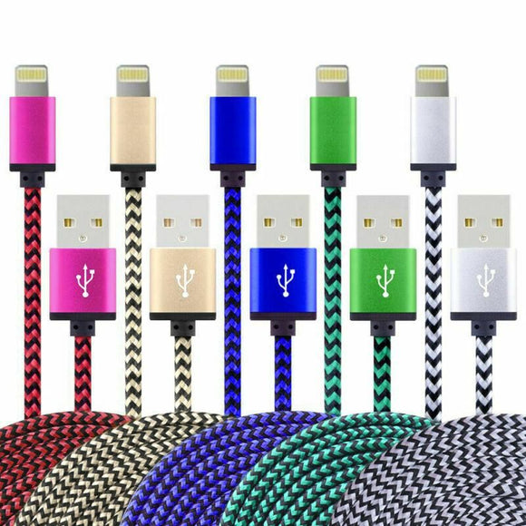 iPhone 13/12/11 Pro MAX XR X 7 8 Plus Braided USB Data Charger Cable 2m 3m
