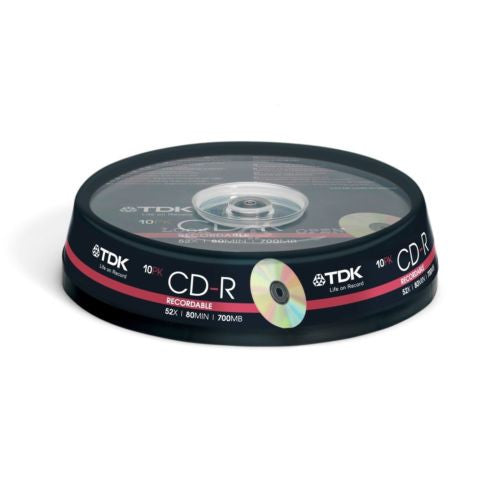 10 TDK Gold Blank CD-R media 52X CD -R Original Australian Stock With SPINDLE