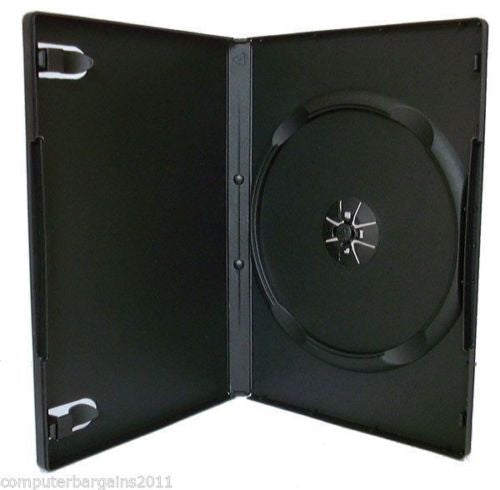 100 x Single Black 14mm Quality CD / DVD Cover Cases - Standard Size DVD case