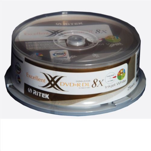 25 NEW RITEK 8.5GB DVD+R DL Dual layer 8X DVD Dvd+R DL Australian Stock