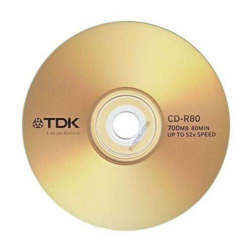 10 TDK WHITE printable Blank CD-R media 52X CD -R Original Australian Stock CDR