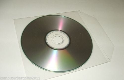 PREMIUM 100 x CD DVD Clear Plastic Sleeves + Sleeve Flap for Storage 150 MICRON