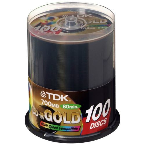 100 pack TDK WHITE Series CD-R 700Mb 52X Blank Recordable Discs Spindle PO