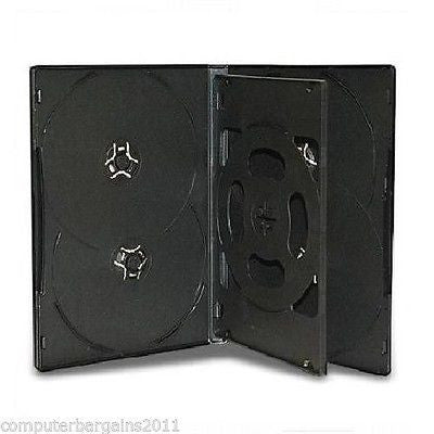 1 x Hold 6 14mm Standard Case Hex DVD Cover Disc holds 6 discs outer wrap BLACK