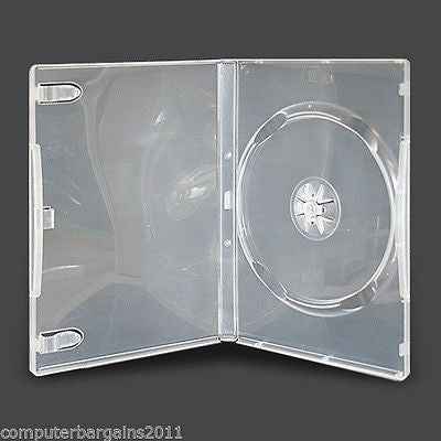 100 Single CLEAR 14mm Quality CD / DVD Cover Cases HOLD 1 Standard Size DVD case