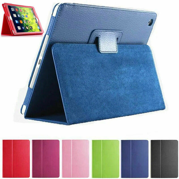 For iPad 9th 10th 8th 7th 6th 5th Gen Air 1 2 Leather Stand Case Cover 2-lines