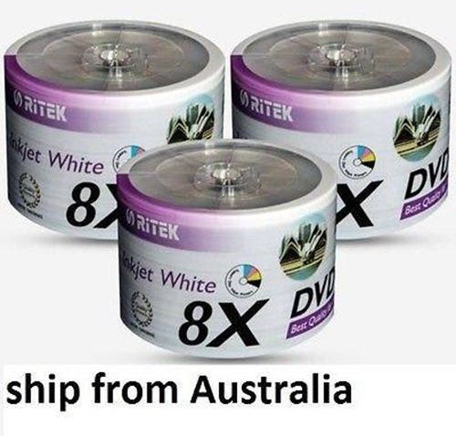 1200 Ritek White PRINTABLE Blank DVD-R media 8X 16x Full Hub Printable – www.OZLOW.com.au