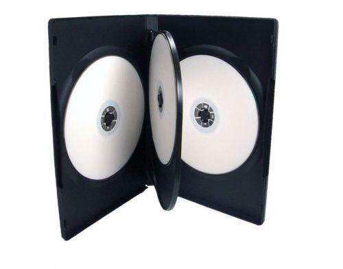 1  Hold 4 14mm Standard Quad DVD Cover Disc Case with outer wrap insert BLACK AU