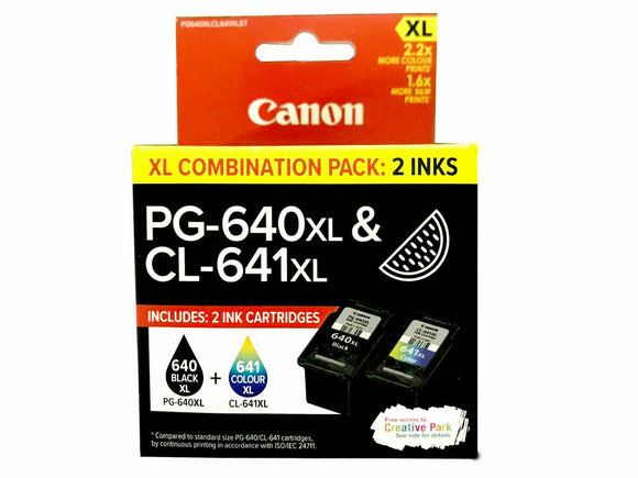 2 Canon PG640XL CL641XL Genuine Ink Cartridges PIXMA MG2160 MG3160 MG3650 large