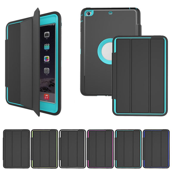 for iPad mini 4 3 2 Air 2 9.7 3 in 1 Shockproof Heavy Duty Flip Hard Case Cover