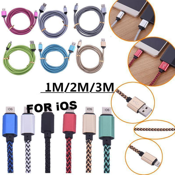 Braided USB Charger Phone Cable Data Cord For iPhone 14 13 12 11 Pro Max 8 7 6 5