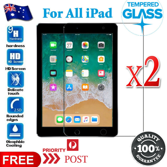 2 Tempered Glass Screen Protector for iPad 2 3 4 Air 1 2 6th 7th 8th Gen nonoem