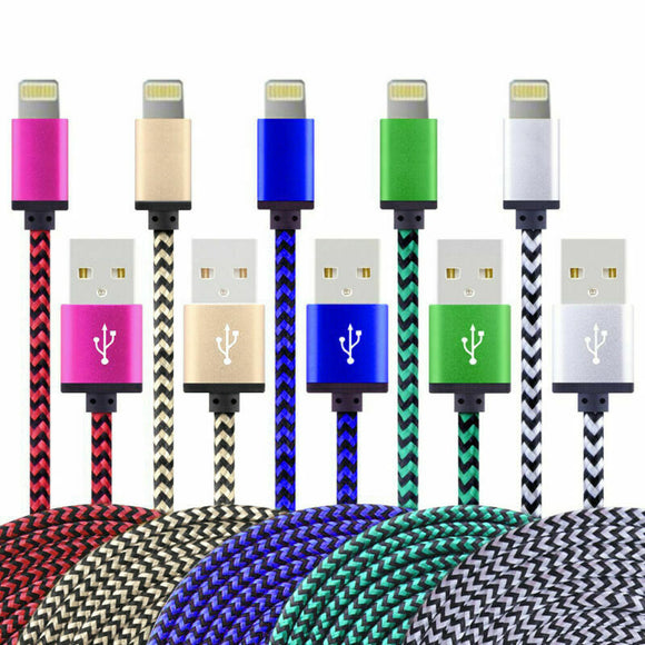 Braided Charging Cable 0.2 1 2 3 M USB Charger For iPhone 13 12 11 Xs PRO MAX XR