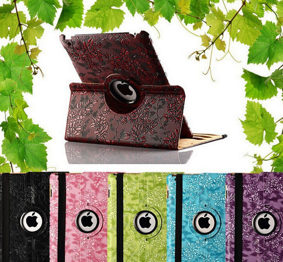 Flower 360 Rotating Case Cover for iPad 10 9 8 7 6 5 4 3 2 mini Air 5th 6th gen