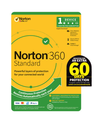 Norton 360 standard 2021-2022 AntiVirus Window 8 10 MAC android - 1 DEVICE KEY