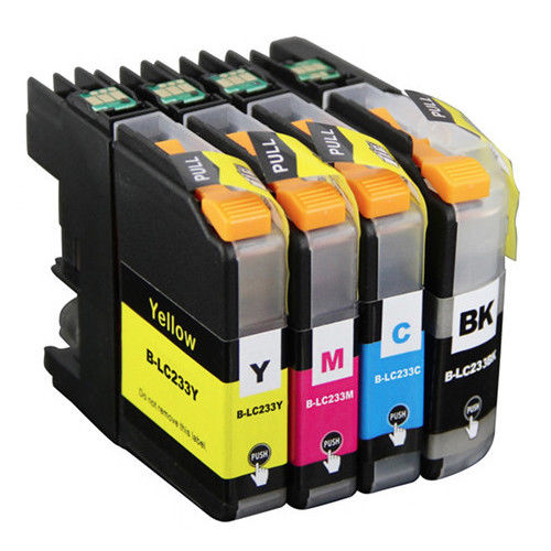 4 Ink Cartridges for Brother LC233 LC-233 DCP-J4120DW MFC-J4620DW Nonoem