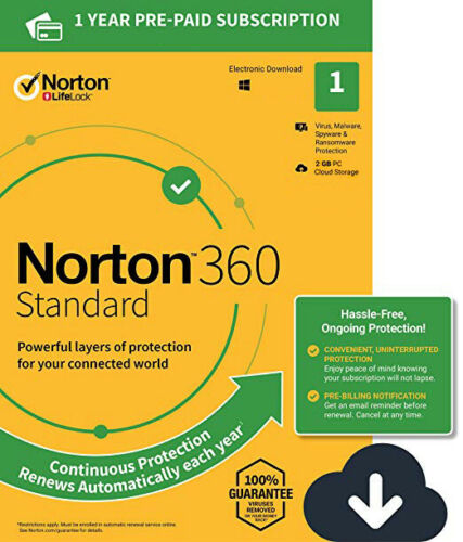 Norton 360 1 Device 1 Year PC MAC Android iOS - 2024 -2025 License Fast send Au