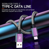 USB to Type C Charger Cable 3A Fast Charging Lead Data Cord for Samsung Oneplus