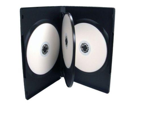 4 x Hold 4 14mm Standard QUAD DVD Cover Disc Case with outer wrap inse ...